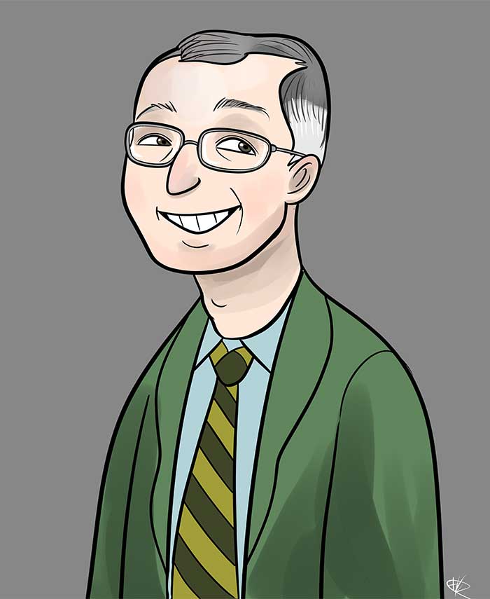 Caricature of James C. Clearwater, PLS Vice President, MJS Engineering & Land Surveying, PC